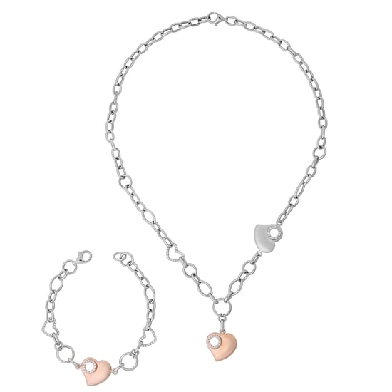 Orphelia Damen-Set aus 925er Sterlingsilber: Kette + Armband – Silber/Rosé SET-049 - Image 3