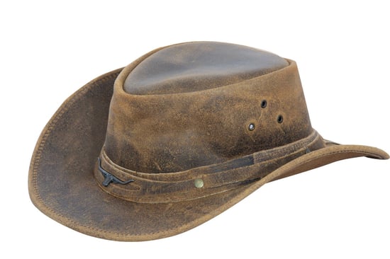 Cowboy Aussie Echtlederhut Australian Tan Braun Western Outback Bushhut - Image 1