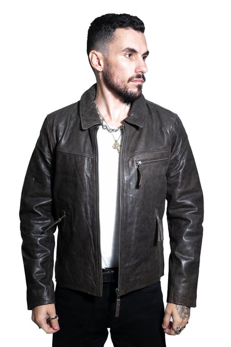 Men's Harrington Cow Hide Leather Jacket-Lima