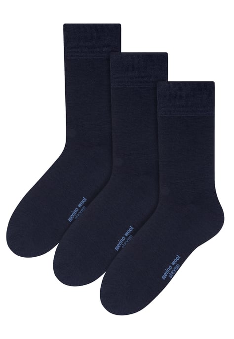 Steven - 3 Paar Multipack Herren Original Merinowolle Socken - Navy - Image 1