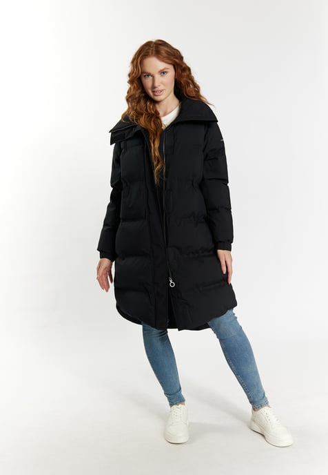 Dreimaster Wintermantel mit Wattierung Damen schwarz - Image 2