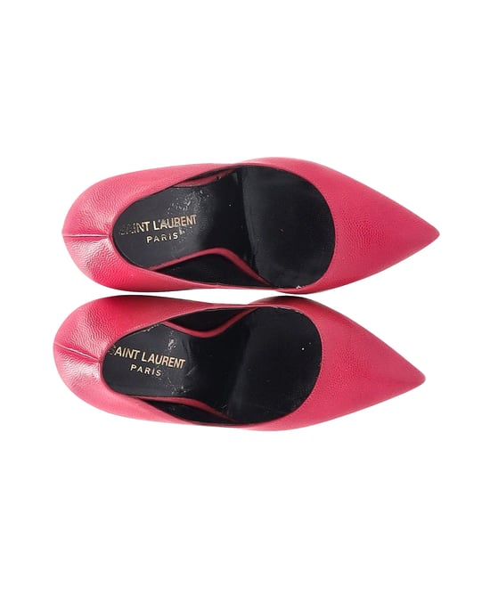 Saint Laurent Plateau-Pumps aus pinkfarbigem Leder - Image 6