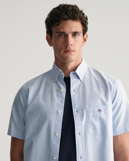 GANT Mens Regular Fit Short Sleeve Oxford Shirt