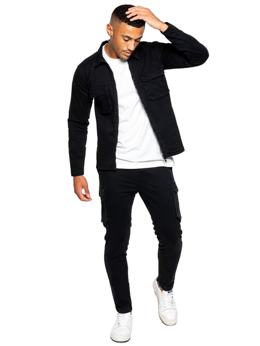 Enzo | Herren Cargo-Trainingsanzug-Set - Schwarz - Image 6