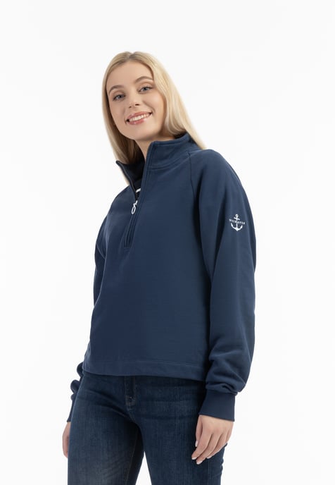 Dreimaster Sweatshirt-Troyer Damen Marine - Image 3