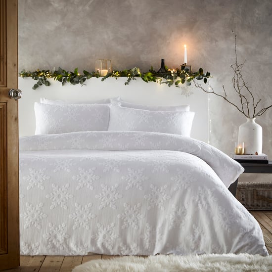 furn. Snowflake Tufted 100% Cotton Duvet Cover Set
