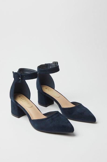 Davis Covered Buckle Two Part Low Heel Court Shoes - Image 3