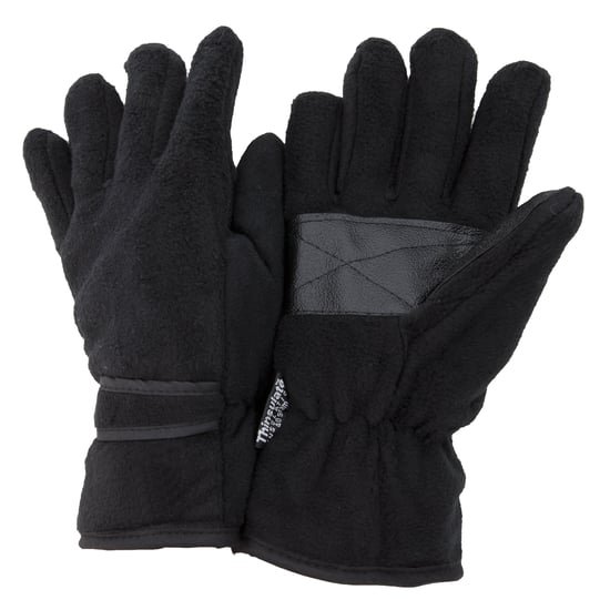 FLOSO Mens Thinsulate Thermal Fleece Gloves With Palm Grip (3M 40g) (Black)
