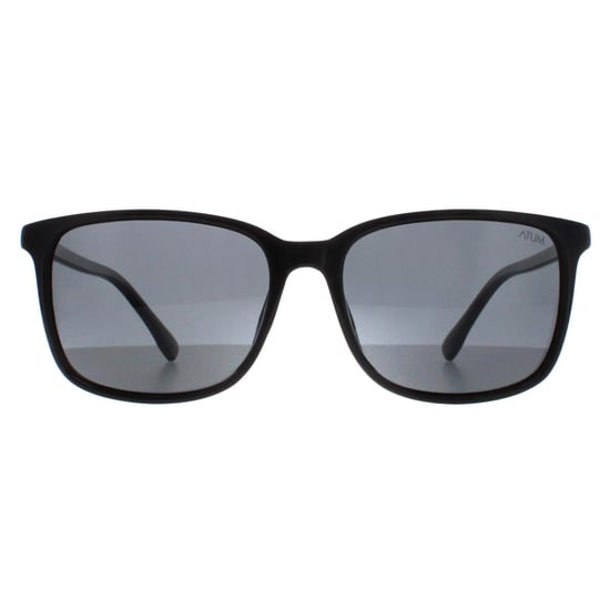 Atum Rectangle Mens Shiny Black Smoke Grey Quill