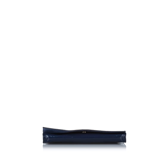 Vintage Gucci Soho Disco Patent Leather Clutch Bag Blue - Image 4