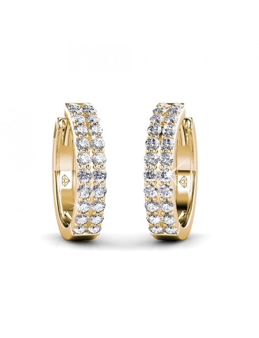 Glamour-Ohrringe - Gold und Kristall - Image 3