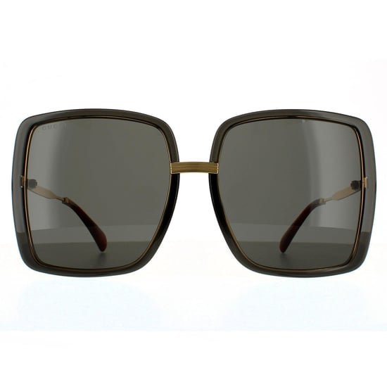 Gucci Square Womens Grau Kristall und Gold Grau Sonnenbrille - Image 1