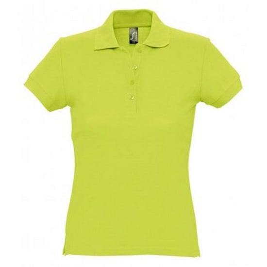 SOLS Womens/Ladies Passion Pique Short Sleeve Polo Shirt (Apfelgrün) - Image 1
