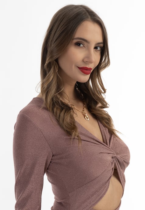 faina evening dress with shiny yarn