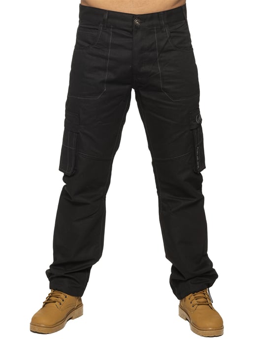 Enzo | Herren Combat Denim Jeans - Schwarz - Image 2