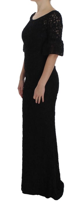 Dolce & Gabbana Women's Black Floral Lace Long Bodycon Maxi Dress - Image 2