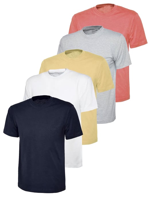 Kruze | Damen T-Shirts mit Rundhalsausschnitt (5er Pack) - NVY/GRY/WHT/PNK/NUDE - Image 1