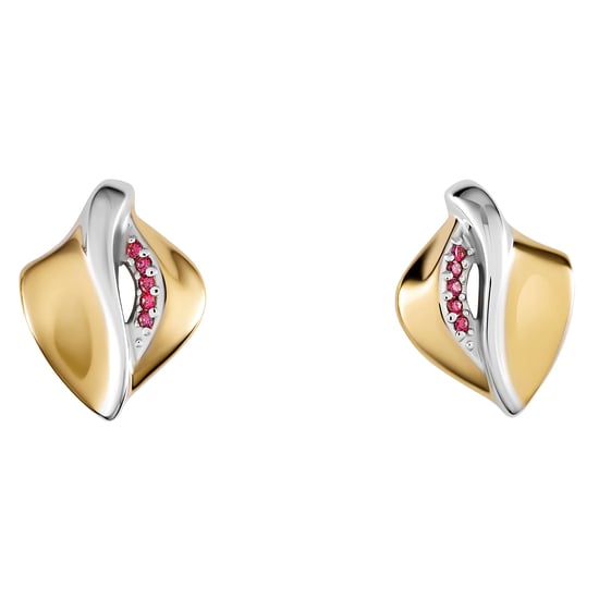 Orphelia 'Anet' Women's 925 Sterling Silver Stud Earrings - Silver/Gold ZO-7520/G