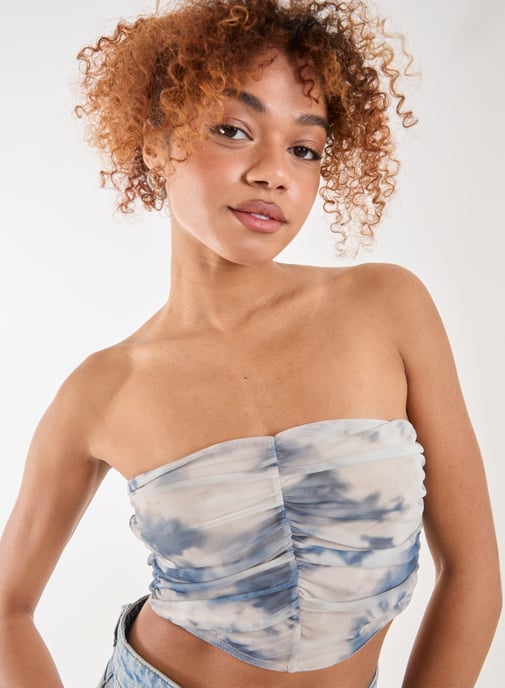 Printed Distressed Print Corset