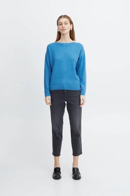 ICHI fein gestrickter Pullover IHALPA blau - Image 4