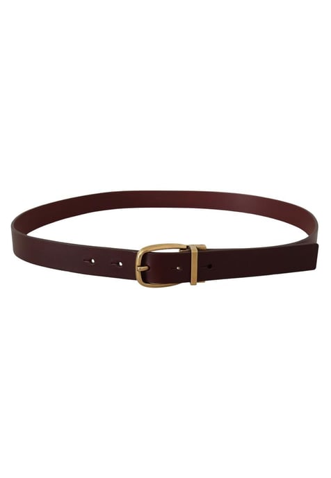 Dolce & Gabbana Men's Brown Leather Classic Gold Metal Buckle Belt