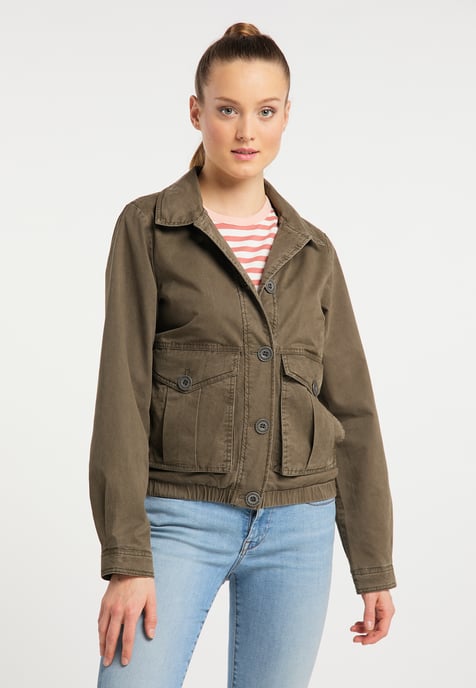 Dreimaster leichte Jacke Damen militärisch oliv - Image 3