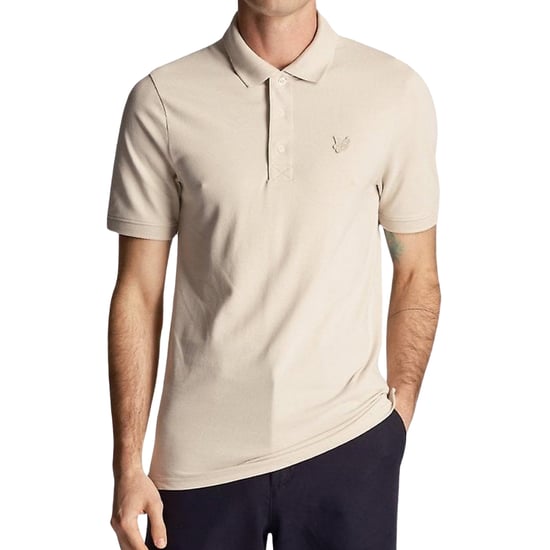 Lyle & Scott Tonal Eagle Creme Poloshirt - Image 1
