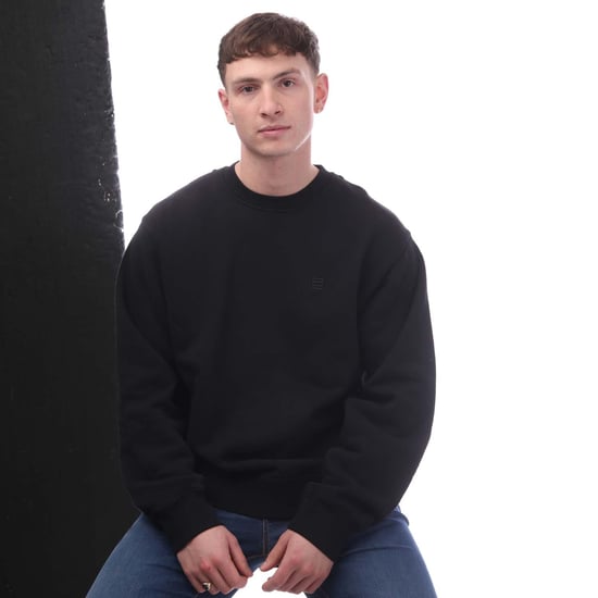 Baumwoll-Rundhals-Sweatshirt mit abnehmbarer Halskette in Schwarz - Image 4