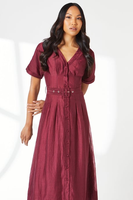 Belted Organza Shirt Dress - Image 2