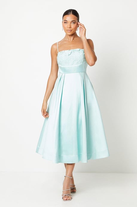 Petite Lace Trim Midi Dress