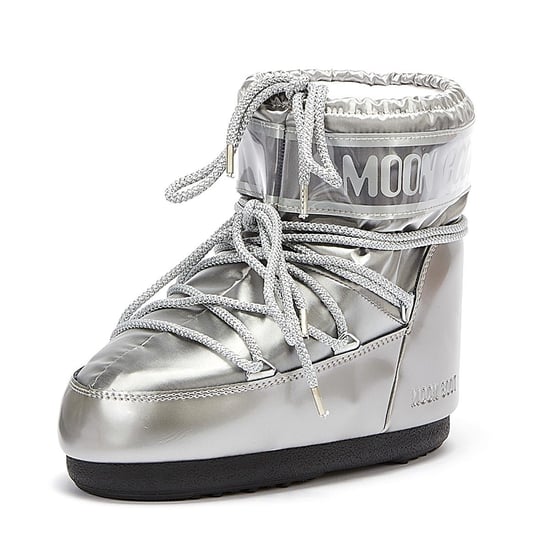 Moon Boot Klassische Icon Low Glance Damen Silber Stiefel - Image 3