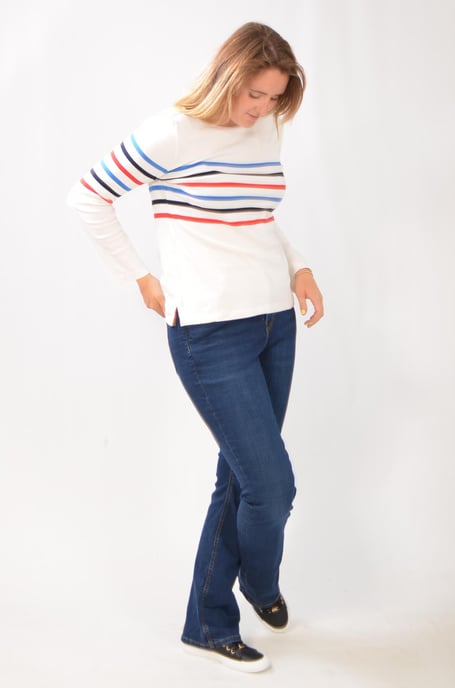 Long Sleeve Striped Cotton Top