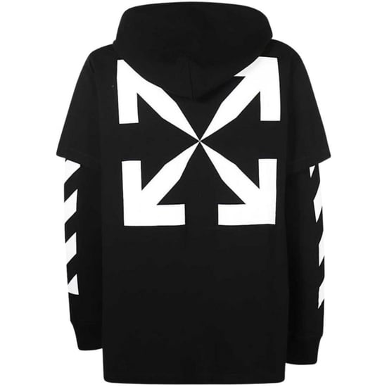 Off-White Blue Monalisa Double Tee Skate Fit Black Hoodie
