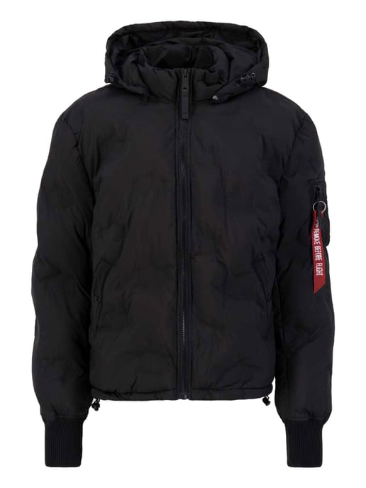 Alpha Industries Kapuzenlogo Puffer Schwarz - Image 5