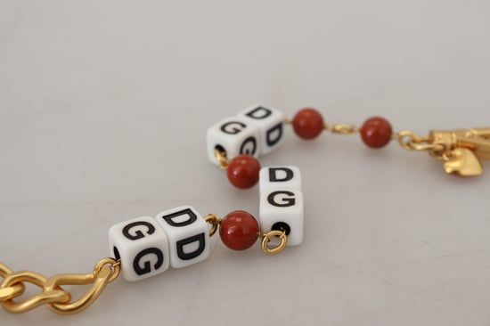 Dolce & Gabbana Goldene Ketten-Armband mit Messingperlen und Hummerverschluss für Damen - Image 6