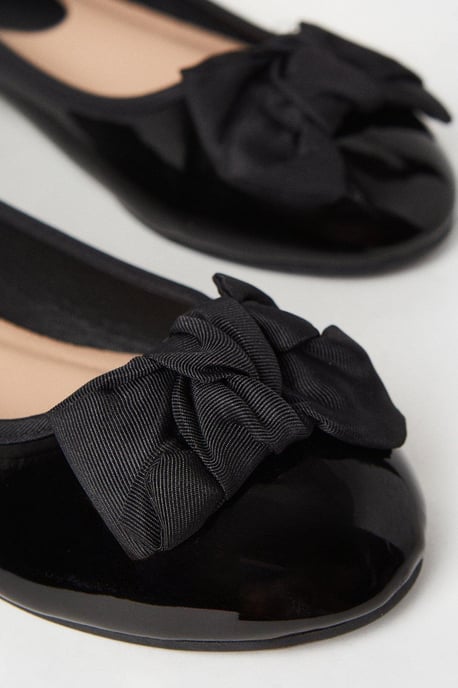 Wide Fit Palmer Knotted Bow Detail Ballerina - Image 4