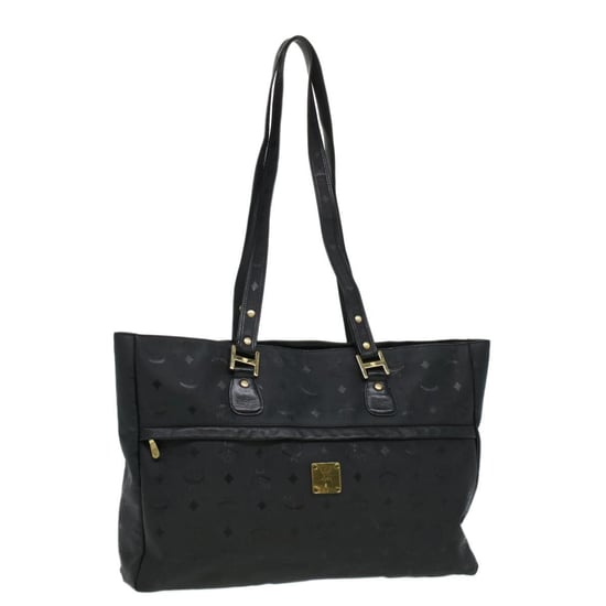 MCM Vicetos Logogram Schultertasche PVC-Leder Schwarz Auth ti758 - Image 1