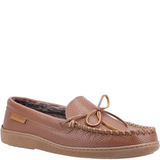 Hush Puppies Herren Ace Leder Hausschuhe (Tan) - Image 1