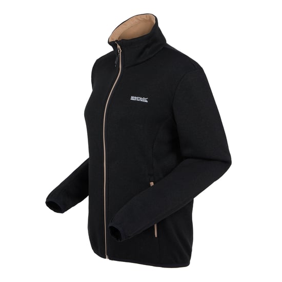 Regatta Womens/Ladies Newhill Marl Full Zip Fleece Jacket (Black/Warm Taupe)