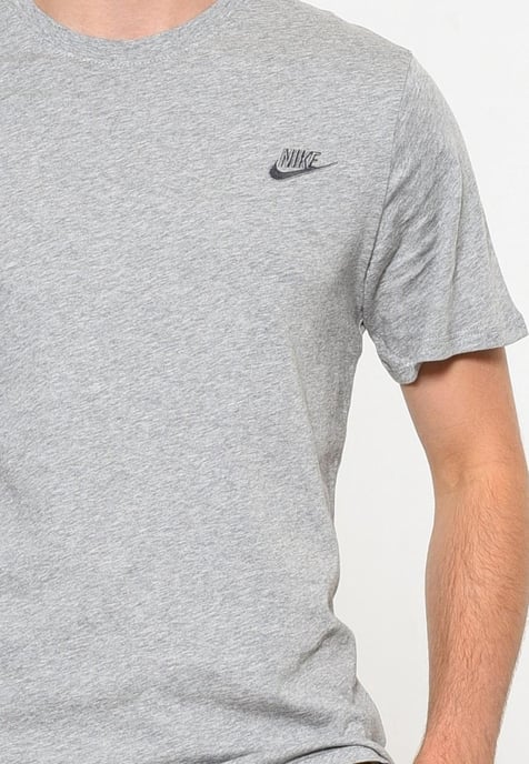 Nike besticktes Futura-T-Shirt in Grau meliert und Splitter-Logo - Image 3