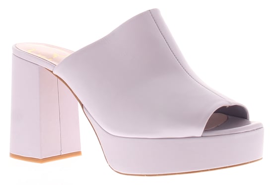 Ted Baker Damen Absatzschuhe Deltino Leder Mules Peeptoe Blockabsatz Lila - Image 1