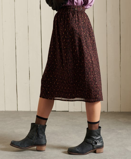 Superdry Woven Metallic Midi Skirt