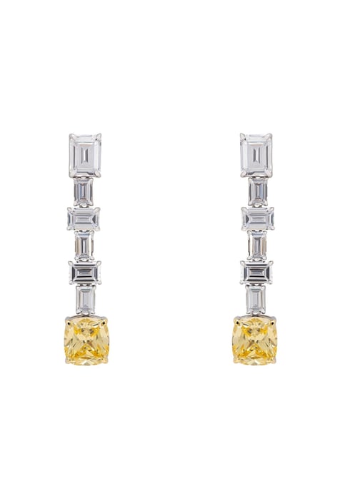 Elizabeth Lemon Topaz Drop Earrings Silver