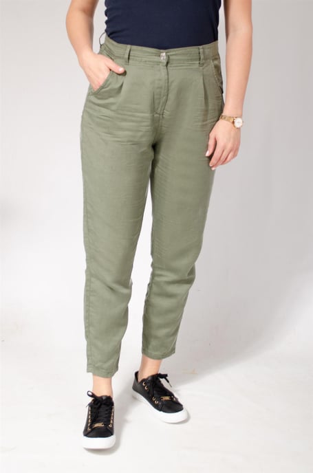 Linen Lyocell Taper Trousers