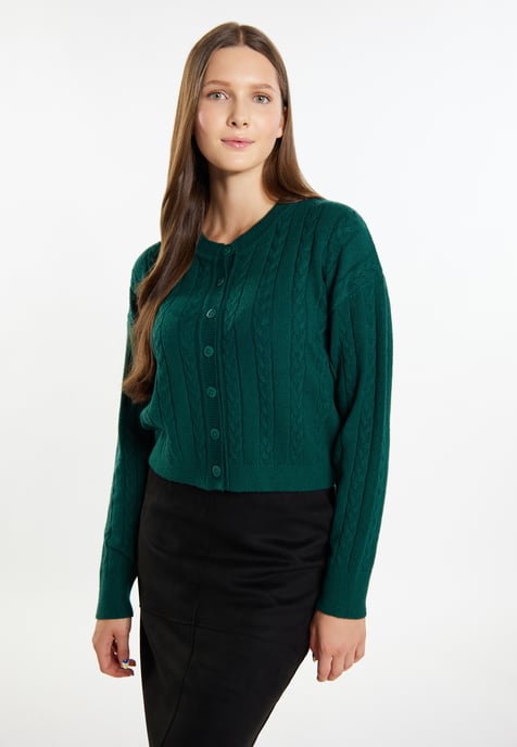 Mymo Strickjacke Damen dunkelgrün - Image 3