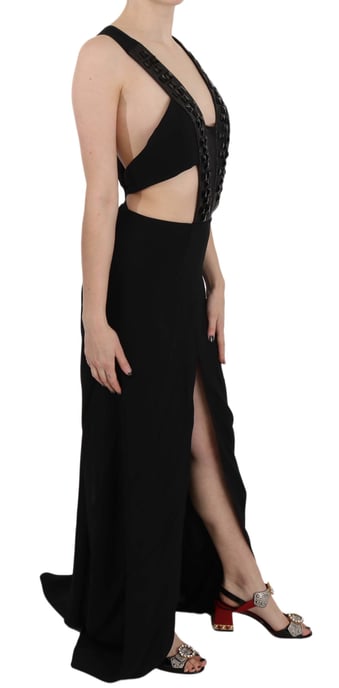 John Richmond Cutout Maxikleid mit Nieten und V-Ausschnitt - Image 5