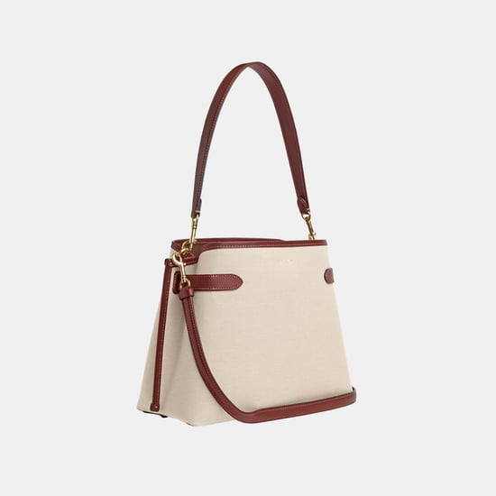 Canvas with Coach Lock up Hanna Shoulder Bag - Image 2