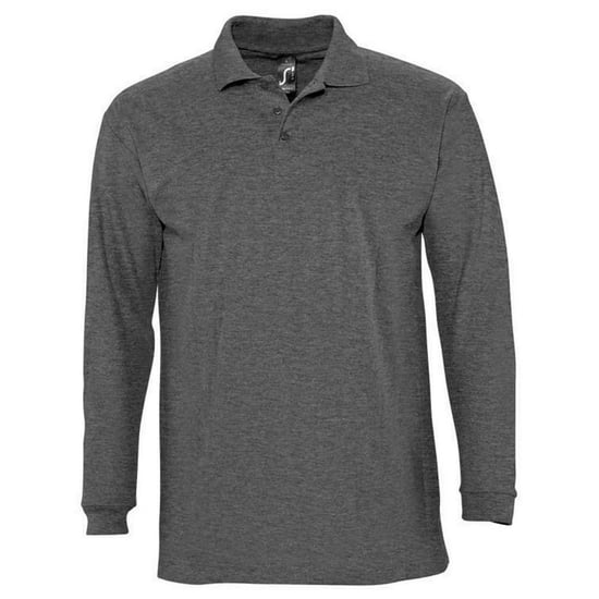 SOLS - "Winter II" Poloshirt für Herren Langärmlig (Dunkelgraue Melange) - Image 1