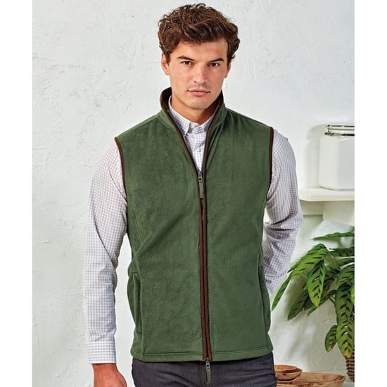 Premier Mens Artisan Fleece-Weste (Moosgrün/Braun) - Image 2