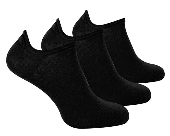 Steven - 3 Paare Multipack Herren Merinowolle unsichtbare Socken - Schwarz - Image 1